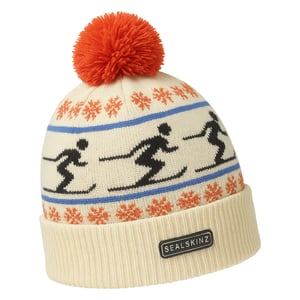 Gorro de esquí con pompón impermeable para hombre y mujer en clima frío
