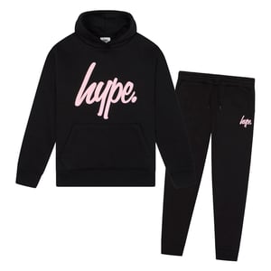 Conjunto de chándal para niñas con sudadera negra y pantalones deportivos, set casual para el hogar
