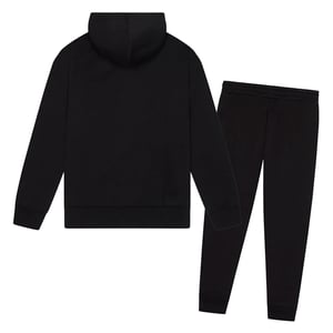 Conjunto de chándal para niñas con sudadera negra y pantalones deportivos, set casual para el hogar