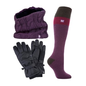 Conjunto de Esquí para Mujeres: Cuello Térmico, Guantes y Calcetines Térmicos para Esquí - Ropa de Invierno