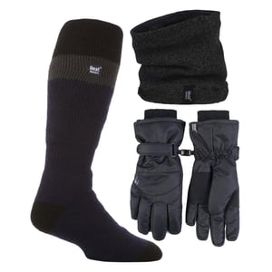 Conjunto de Esquí para Hombre: Cuello Calentador, Guantes y Calcetines Térmicos de Esquí para el Invierno