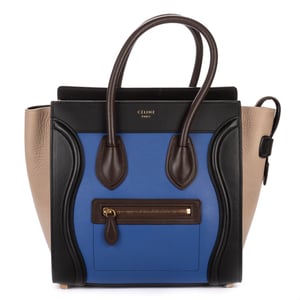 Celine Tricolor Micro Luggage  en  gris Cuero de ternero