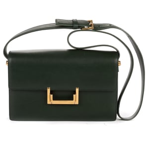 Yves Saint Laurent Loulou Crossbody Medium en  verde oscuro Cuero de ternero