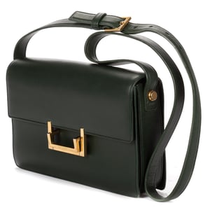 Yves Saint Laurent Loulou Crossbody Medium en  verde oscuro Cuero de ternero