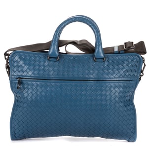 Bottega Veneta Veneto Messenger  en  Blue Cuero de becerro