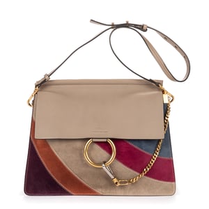 Chloé Medium Faye Bag Medium en  gris Cuero de ternero