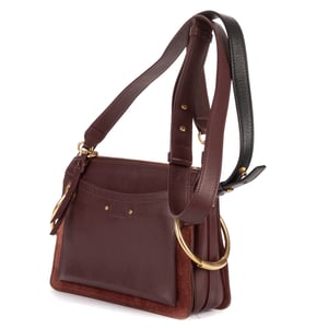 Chloé Small Roy Clutch Crossbody Small en  Borgoña Cuero de ternero