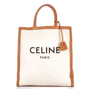 Celine Vertical Tote Large en  marfil Lienzo