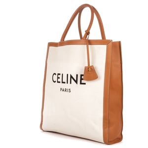Celine Vertical Tote Large en  marfil Lienzo