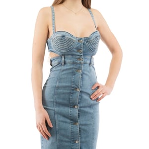 Vestido Casual de Algodón Multicolor Moschino