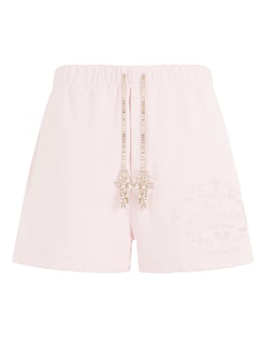 Washed Fleece Shorts Tennis Club Crystals