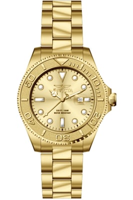 Invicta Pro Diver 69521 Reloj de Hombre - Movimiento de Cuarzo - Acero Inoxidable con Esfera Dorada - 47 mm