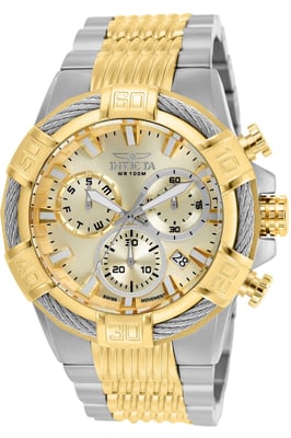Invicta Bolt 25864 Reloj de Hombre - Movimiento de Cuarzo - Acero Inoxidable con Esfera Dorada - 51 mm