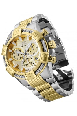 Invicta Bolt 25864 Reloj de Hombre - Movimiento de Cuarzo - Acero Inoxidable con Esfera Dorada - 51 mm
