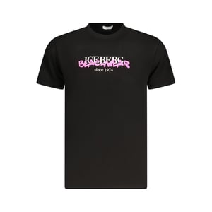 Camiseta Negra Con El Logo De Iceberg Beachwear