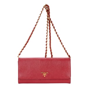 Prada Wallet on Chain Crossbody  en  rojo Cuero de ternero