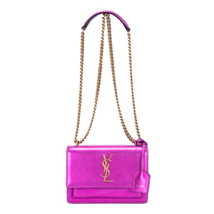 Yves Saint Laurent Metallic Small Sunset Small en  rosa Cuero de ternero