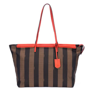 Fendi Roll Zip Tote  en  Brown Lienzo