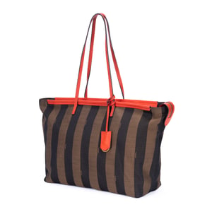 Fendi Roll Zip Tote  en  Brown Lienzo