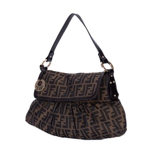 Fendi Chef Flap Hobo  en  Brown Lienzo