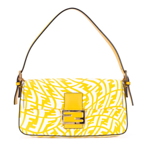 Fendi Baguette  en  amarillo Lienzo