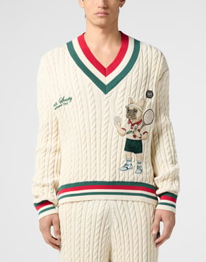 V-Neck Pullover Plein Tennis