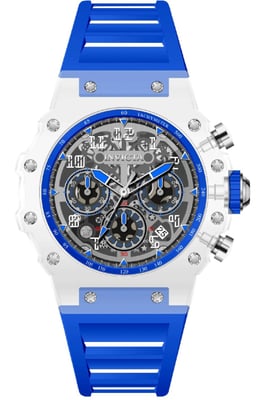 Invicta Racing 69678 Reloj de Hombre - Movimiento de Cuarzo - Acrílico con Esfera Plateada - 43 mm