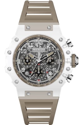 Invicta Racing 69684 Reloj de Hombre - Movimiento de Cuarzo - Acrílico con Esfera Plateada - 43 mm
