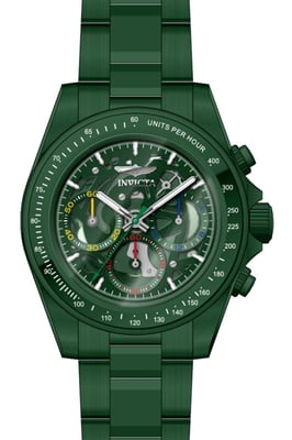 Invicta Speedway 51033 Reloj de Hombre - Movimiento de Cuarzo - Acero Inoxidable con Esfera Verde - 39 mm