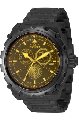 Invicta Coalition Forces 49201 Reloj de Hombre - Movimiento de Cuarzo - Acero Inoxidable con Esfera Amarilla - 50 mm