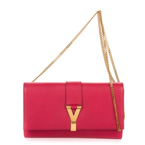 Yves Saint Laurent Ligne Y Crossbody  en  rosa Cuero de ternero