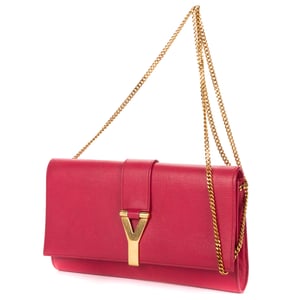 Yves Saint Laurent Ligne Y Crossbody  en  rosa Cuero de ternero