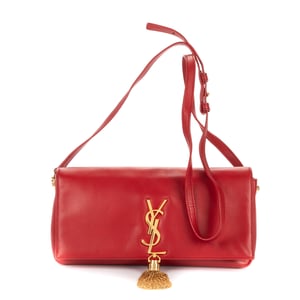 Yves Saint Laurent Kate Tassel Crossbody  en  Red Cuero de ternero