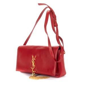 Yves Saint Laurent Kate Tassel Crossbody  en  Red Cuero de ternero