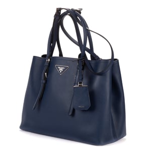 Prada Convertible Square Open Tote  en  Marina Cuero de ternero