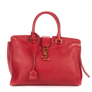Yves Saint Laurent Small Cabas Chyc  en  Red Cuero de ternero