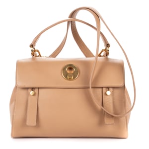 Yves Saint Laurent Small Muse Two  en  beige Cuero de ternero