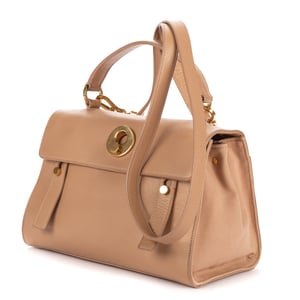 Yves Saint Laurent Small Muse Two  en  beige Cuero de ternero