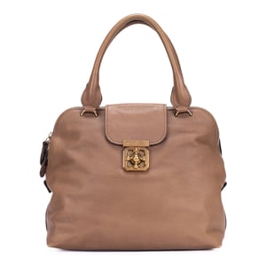 Chloé Elsie Satchel  en  beige Cuero de ternero