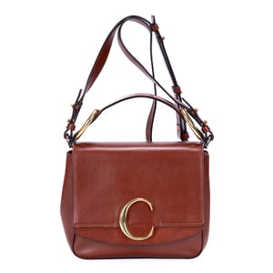 Chloé Small C Bag Small en  Brown Cuero de ternero