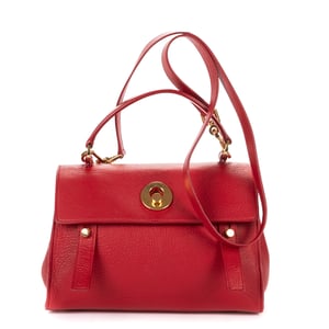 Yves Saint Laurent Small Muse Two  en  Red Cuero de ternero