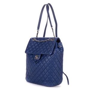 Chanel Urban Spirit Backpack Large en  azul Cuero de ternero