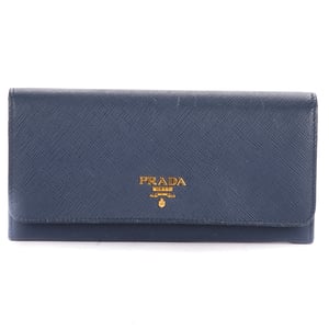 Prada Flap Continental Wallet  en  Marina Cuero de ternero