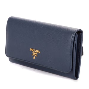 Prada Flap Continental Wallet  en  Marina Cuero de ternero