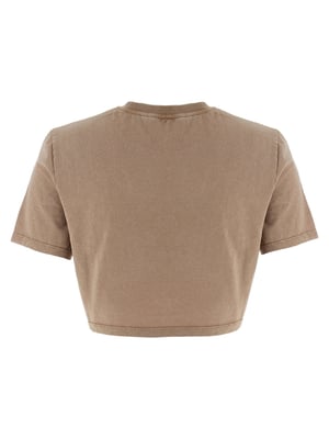 Camiseta de Algodón Marrón Fendi
