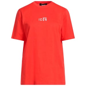 Camiseta Roja Con Logo Pequeño En El Pecho De Dsquared2 Icon