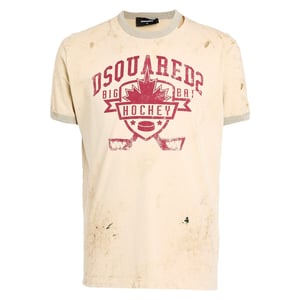 Camiseta Color Champán Con Diseño De Hockey De Dsquared2