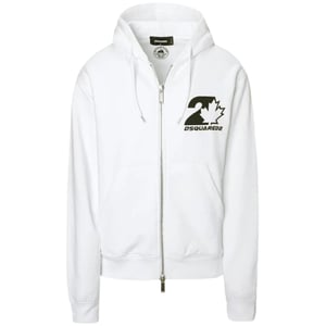 Sudadera Con Capucha Blanca Dsquared2 Cool Fit Con Logo De La Hoja De Arce