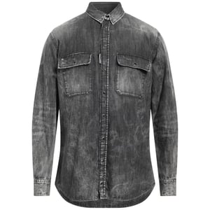 Camisa Vaquera Negra Descolorida De Corte Regular De Dsquared2
