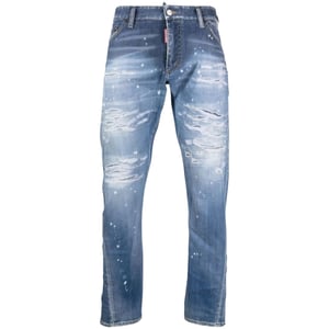 Dsquared2 Sexy Twist Jean Destroyed Refuerzado Con Salpicaduras De Pintura Azul